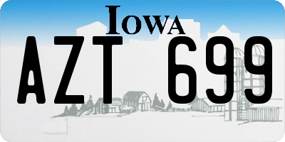 IA license plate AZT699