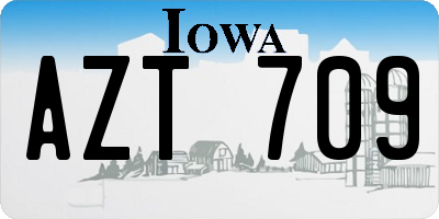 IA license plate AZT709