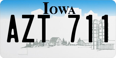 IA license plate AZT711