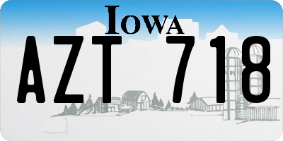 IA license plate AZT718