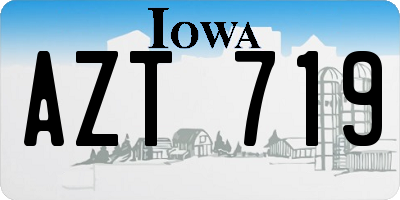 IA license plate AZT719