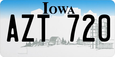 IA license plate AZT720