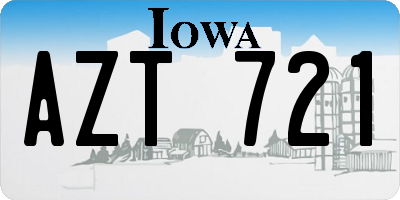 IA license plate AZT721