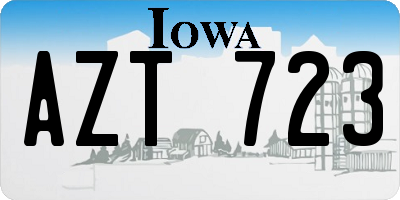 IA license plate AZT723