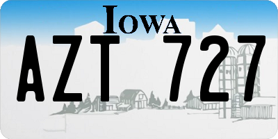 IA license plate AZT727