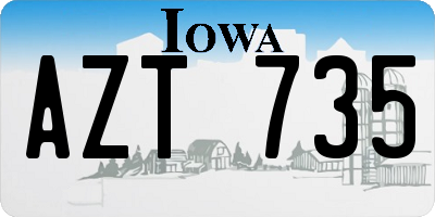 IA license plate AZT735