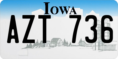 IA license plate AZT736