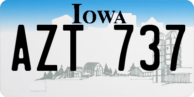 IA license plate AZT737