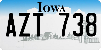 IA license plate AZT738