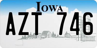 IA license plate AZT746