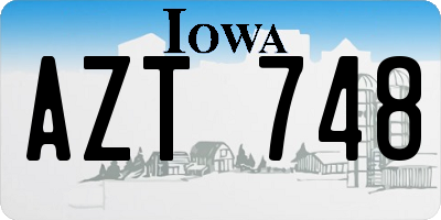 IA license plate AZT748