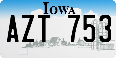 IA license plate AZT753