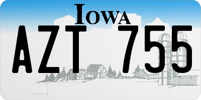 IA license plate AZT755