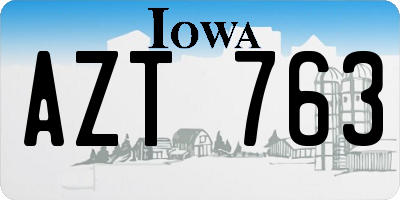 IA license plate AZT763