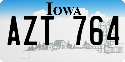 IA license plate AZT764