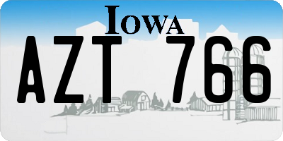 IA license plate AZT766