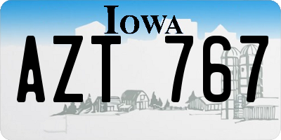 IA license plate AZT767