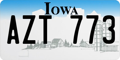 IA license plate AZT773