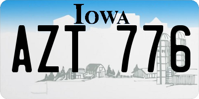 IA license plate AZT776