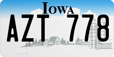 IA license plate AZT778