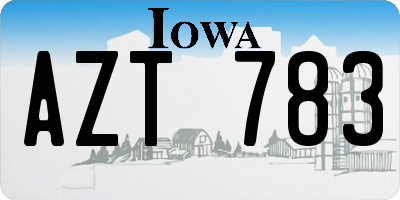 IA license plate AZT783