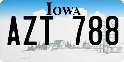IA license plate AZT788