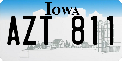 IA license plate AZT811