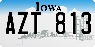 IA license plate AZT813