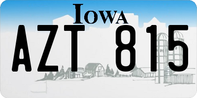 IA license plate AZT815