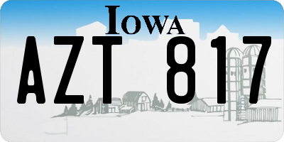 IA license plate AZT817