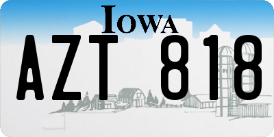 IA license plate AZT818