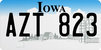 IA license plate AZT823