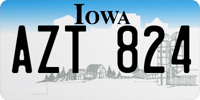 IA license plate AZT824