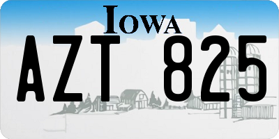 IA license plate AZT825