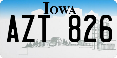 IA license plate AZT826