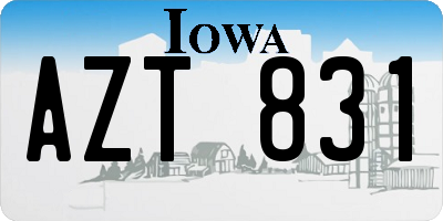 IA license plate AZT831