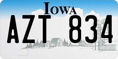 IA license plate AZT834