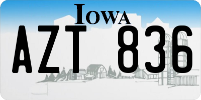 IA license plate AZT836