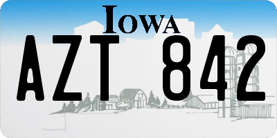 IA license plate AZT842