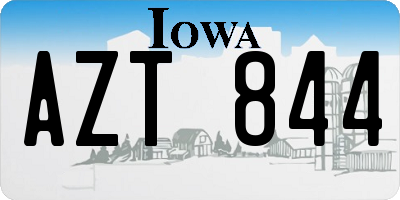 IA license plate AZT844