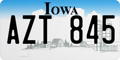 IA license plate AZT845