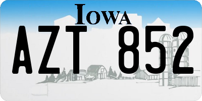 IA license plate AZT852
