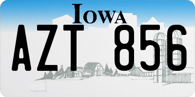IA license plate AZT856