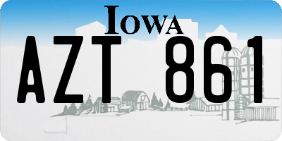 IA license plate AZT861