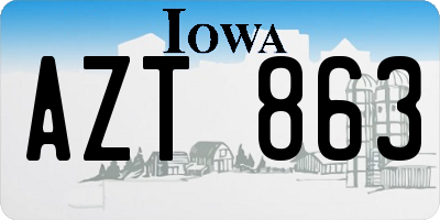 IA license plate AZT863