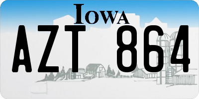 IA license plate AZT864