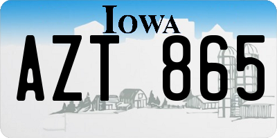 IA license plate AZT865