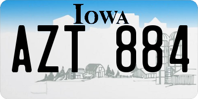 IA license plate AZT884
