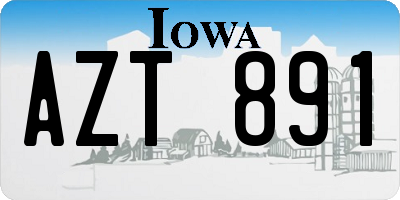 IA license plate AZT891