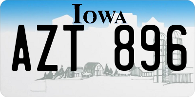 IA license plate AZT896